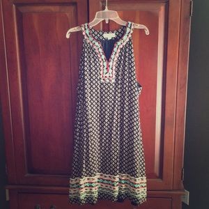 Summery pattern trapeze dress